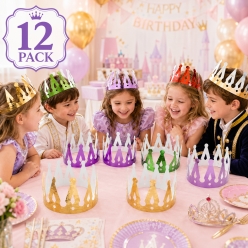 Prism Metallic Crowns - 12 Pk